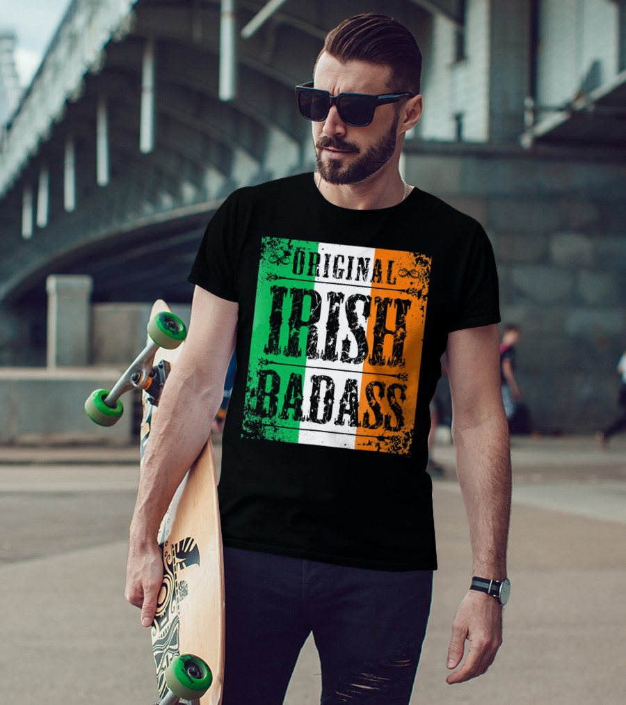 Original Irish BadAss Flag St Paddy Day T-Shirt