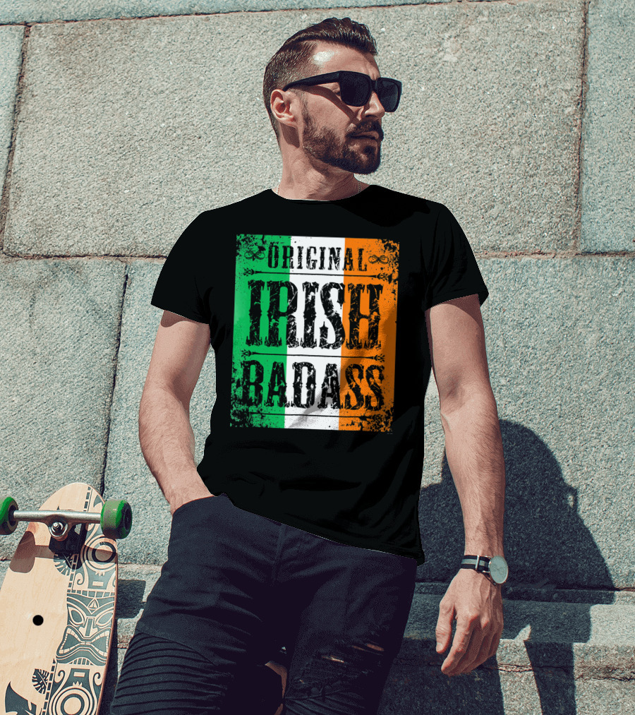 Original Irish BadAss Flag St Paddy Day T-Shirt