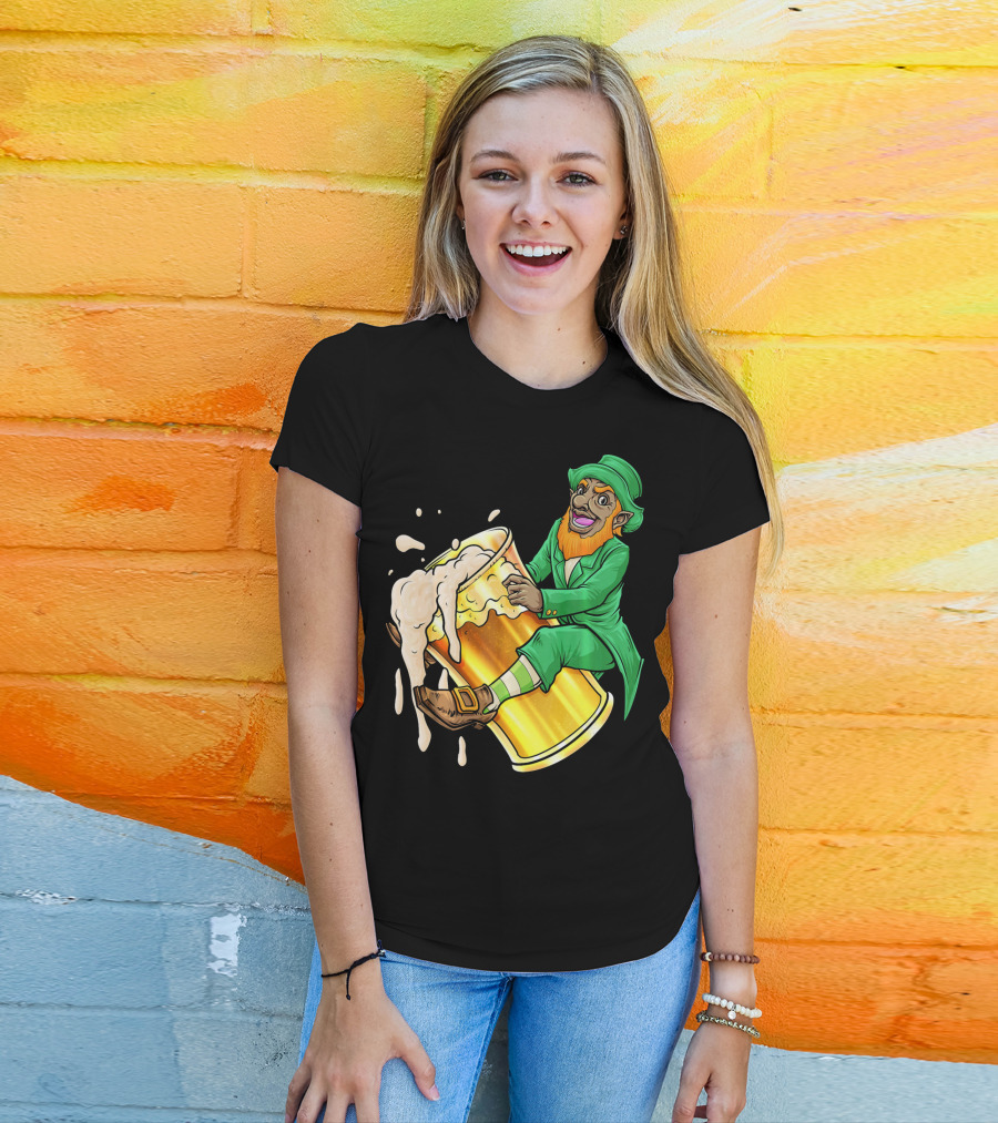 Black Leprechaun Beer African Amer T-Shirt