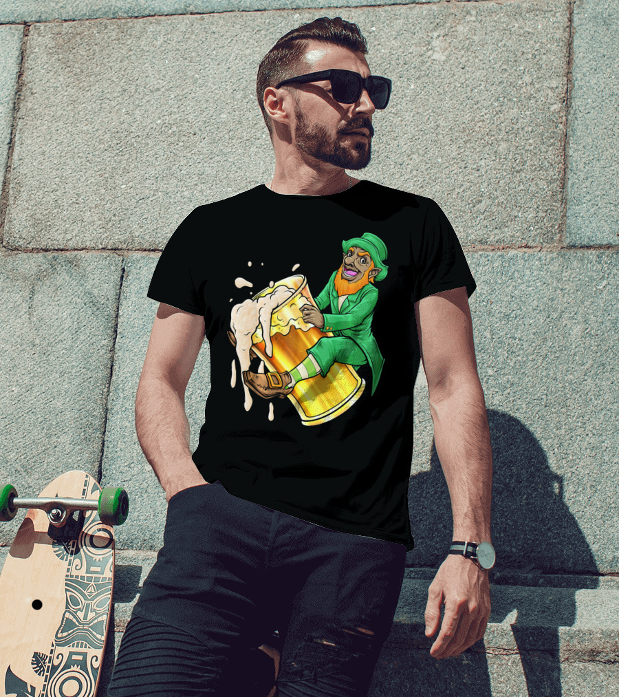 Black Leprechaun Beer African Amer T-Shirt