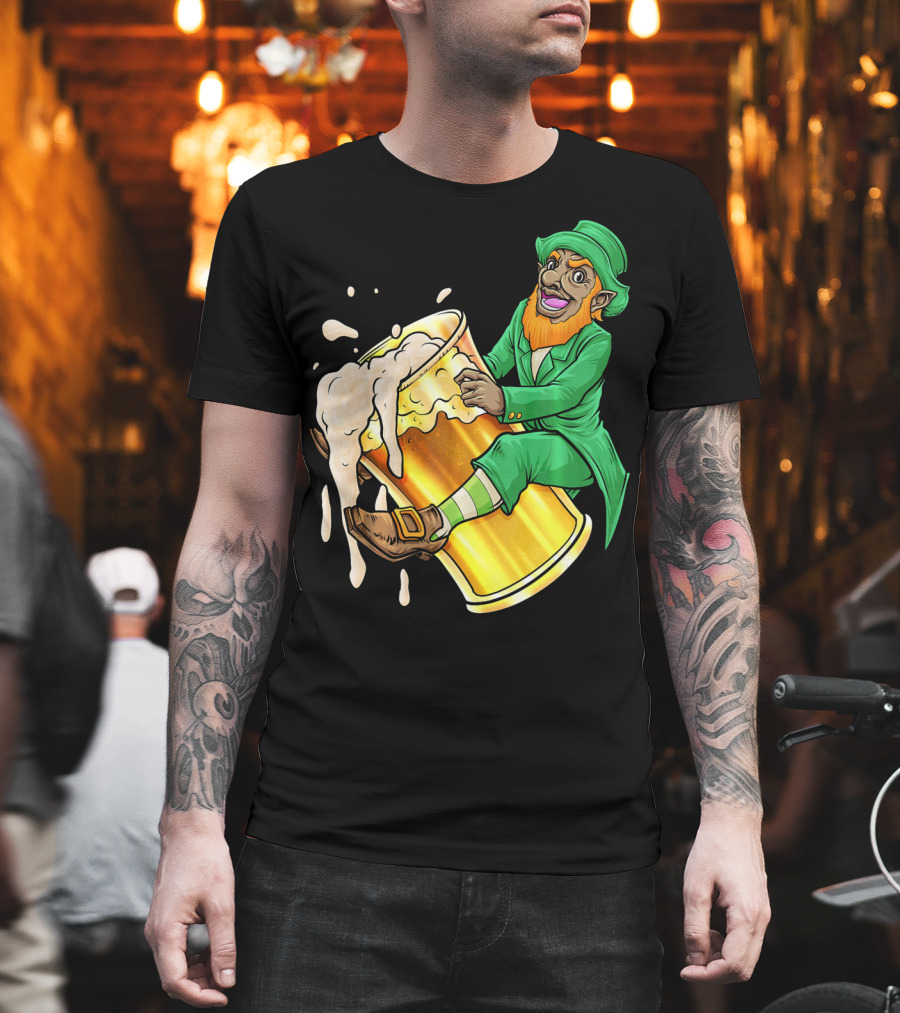Black Leprechaun Beer African Amer T-Shirt
