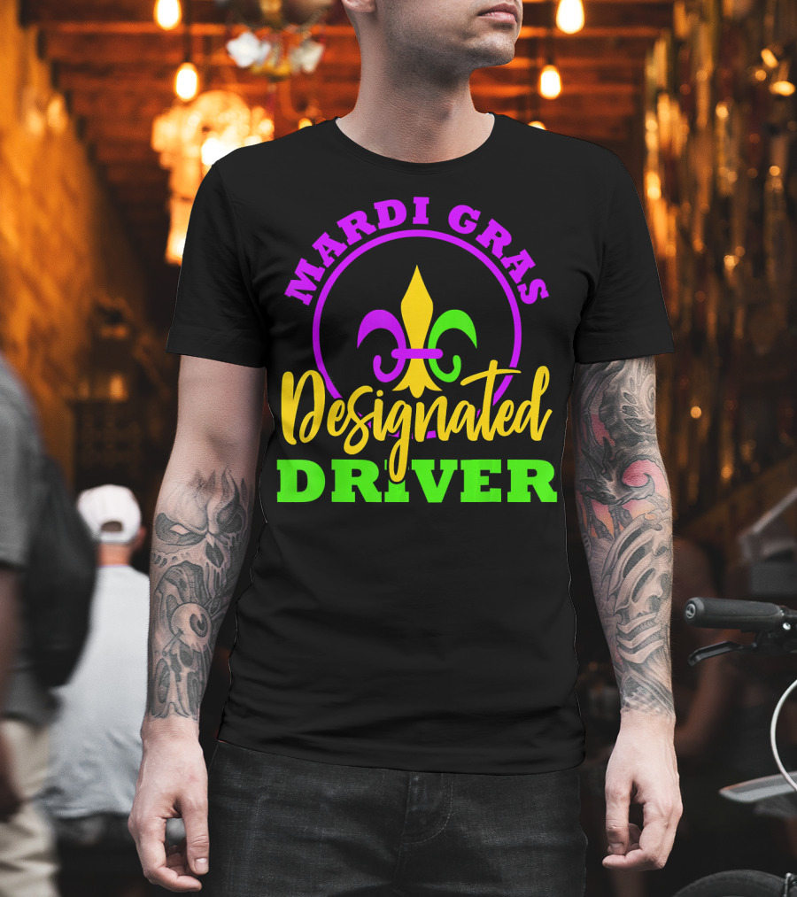 Mardi Gras Designated Driver Fleur-de-Lis T-Shirt