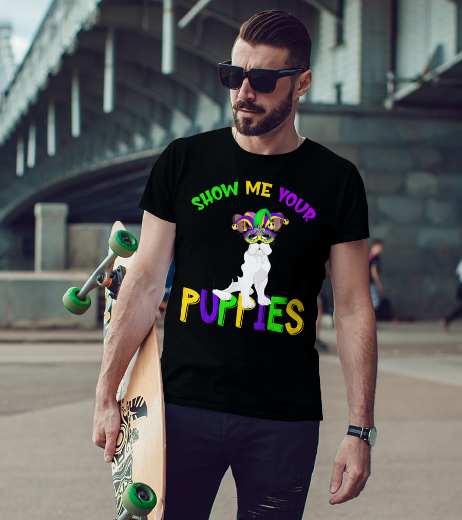 Show Me Your Puppies French Bulldogs Jester Hat T-Shirt