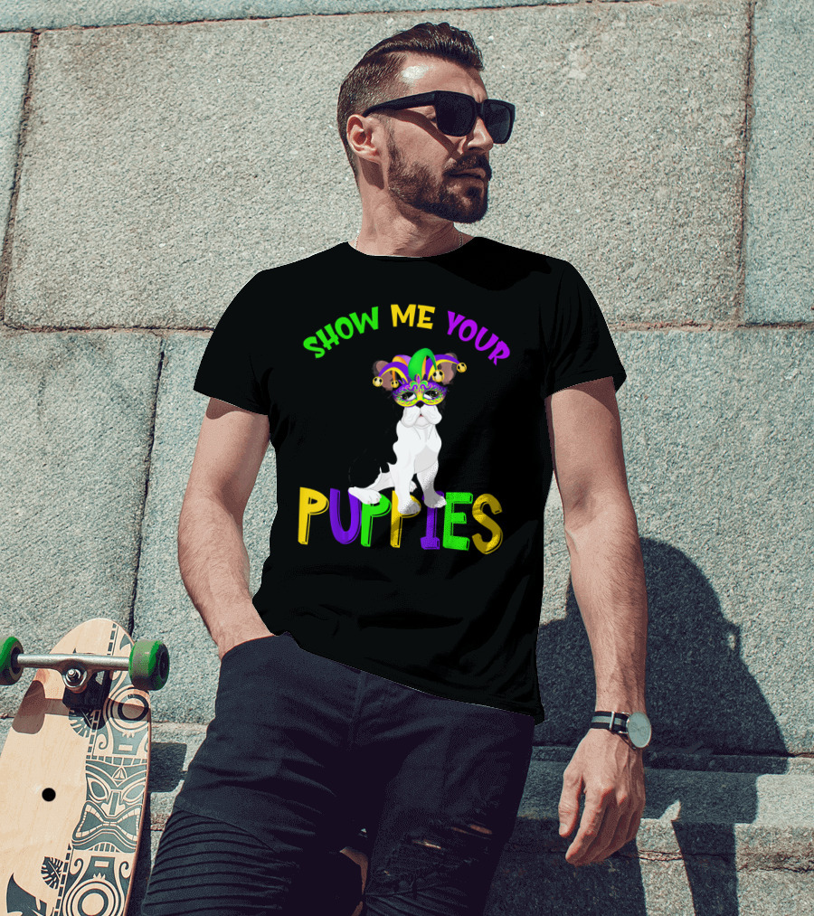 Show Me Your Puppies French Bulldogs Jester Hat T-Shirt