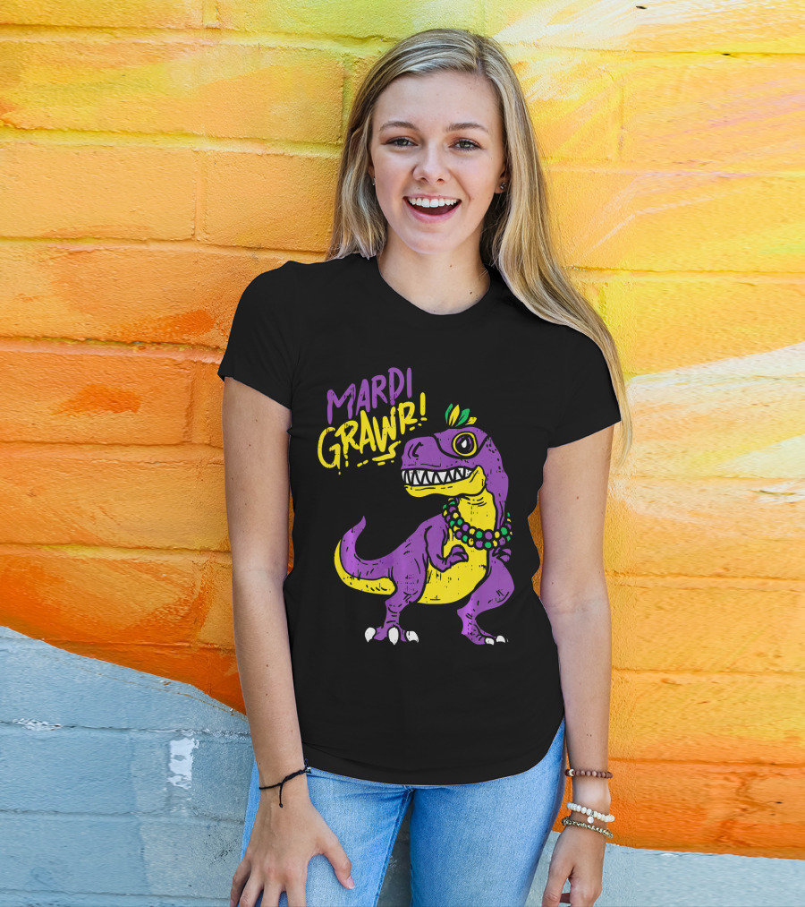 Mardi Grawr Rex Dinosaur Dino Mardi Grawr T-Shirt