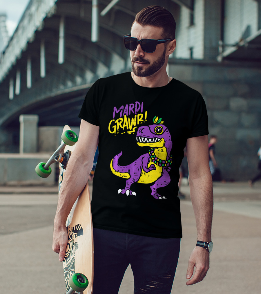 Mardi Grawr Rex Dinosaur Dino Mardi Grawr T-Shirt