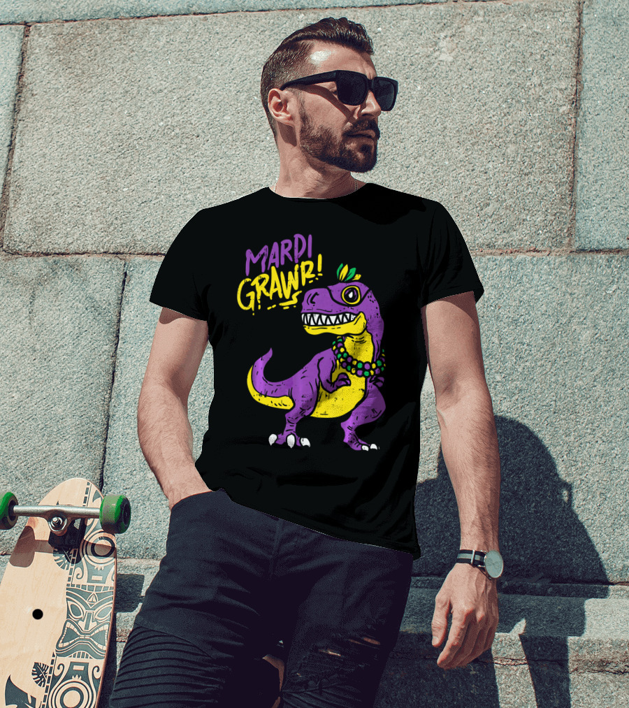 Mardi Grawr Rex Dinosaur Dino Mardi Grawr T-Shirt