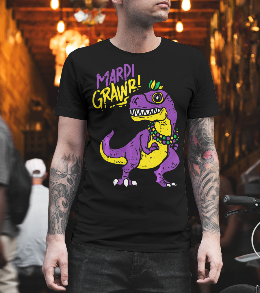 Mardi Grawr Rex Dinosaur Dino Mardi Grawr T-Shirt