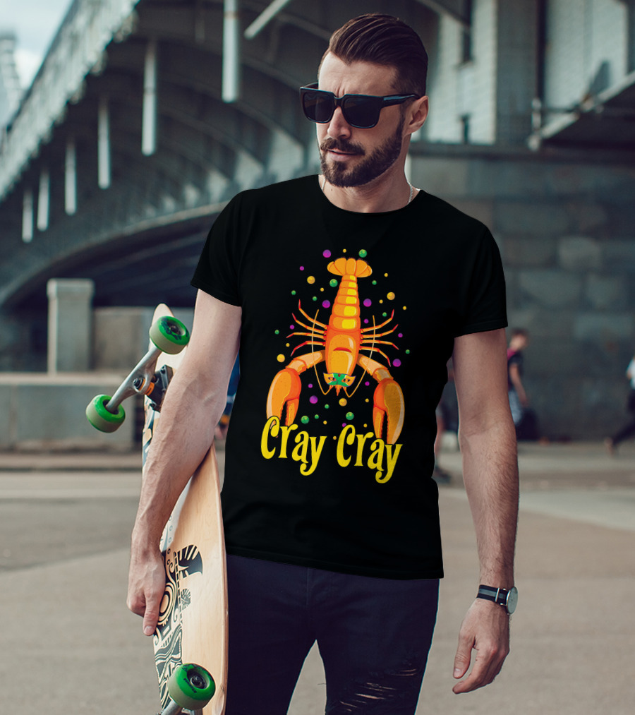 Cray Cray Mardi Gras Crawfish Mask Crayfish T-Shirt