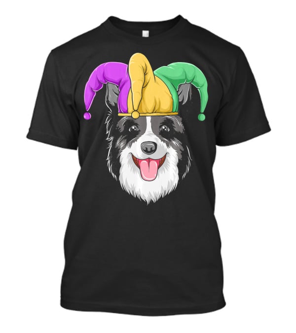 Mardi Gras Jester Hat Collie Carnival T-Shirt