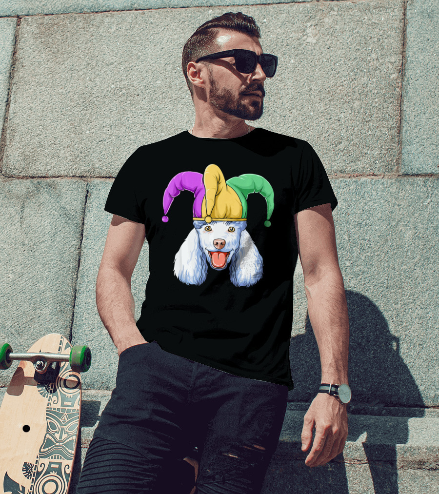 Mardi Gras Poodle Jester Hat Carnival Poodle T-Shirt