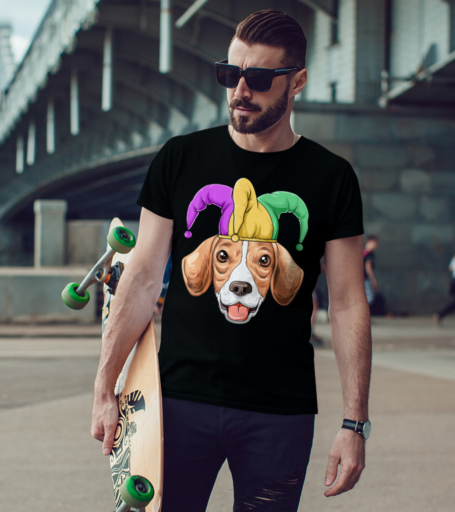 Mardi Gras Beagle Jester Hat Carnival Beagle T-Shirt