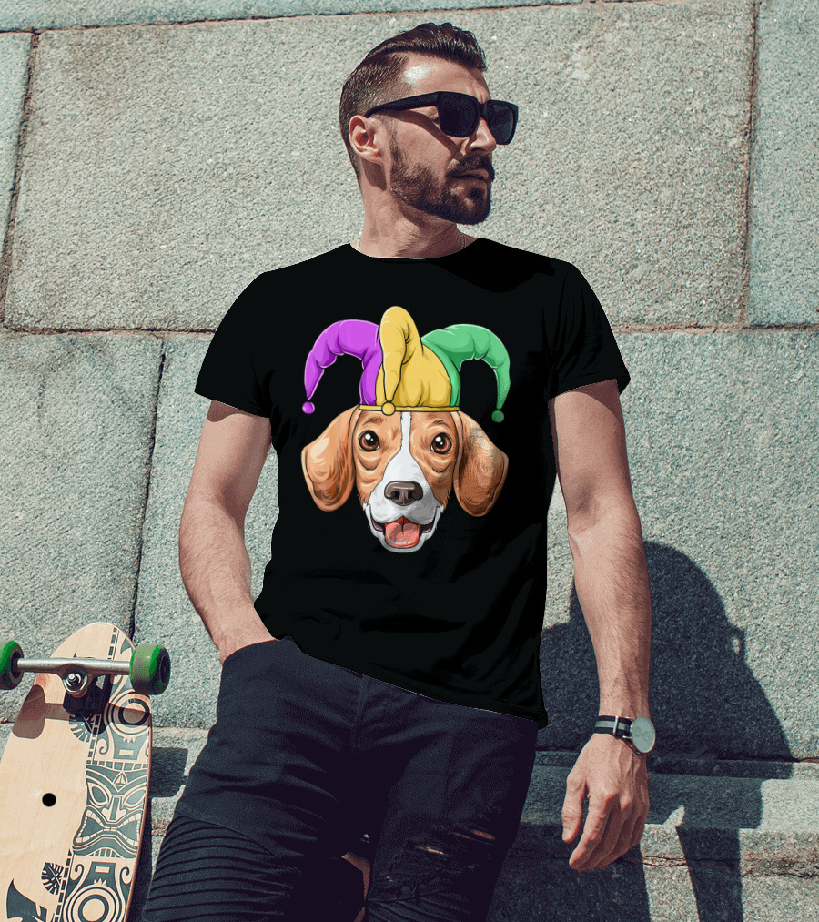 Mardi Gras Beagle Jester Hat Carnival Beagle T-Shirt