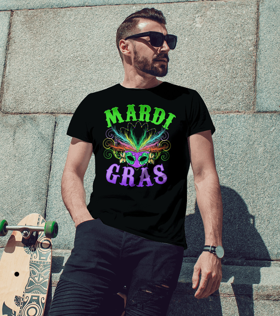 Mardi Gras Feather Mask Festival T-Shirt