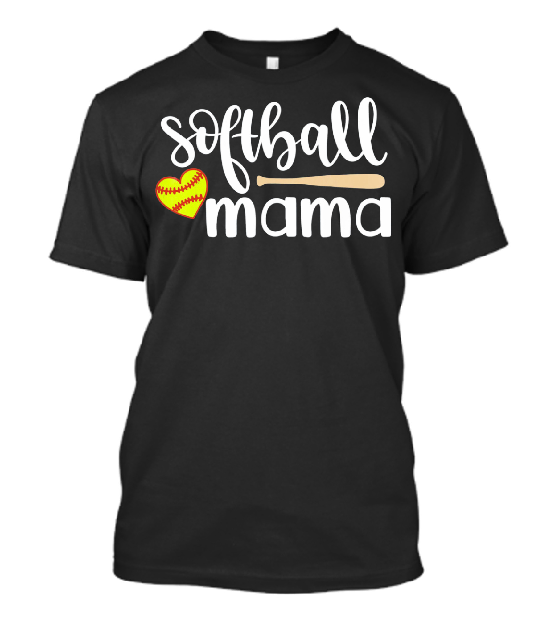 Softball Mama Heart And Bat T-Shirt