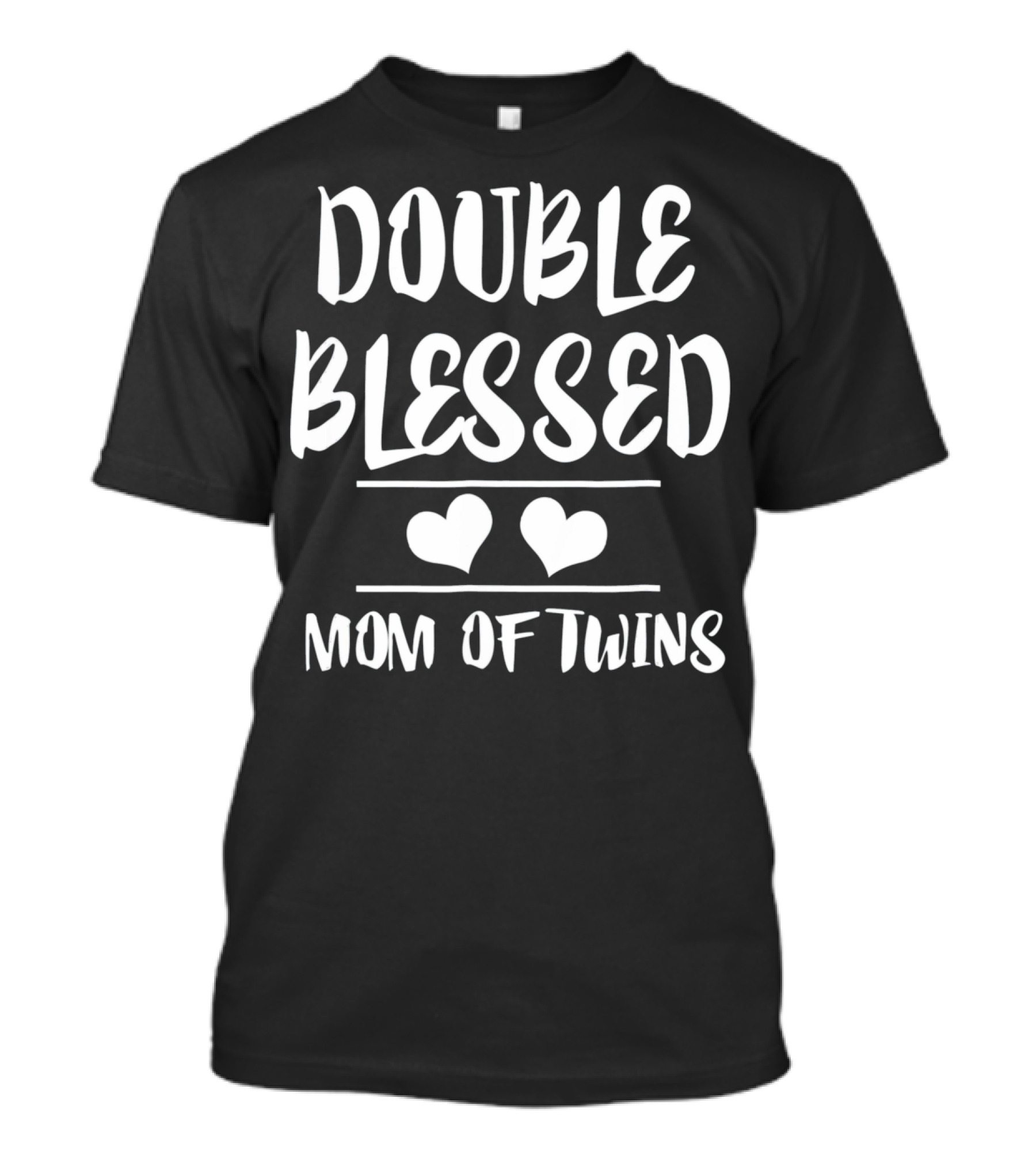 Double Blessed Mom Of Twins Heart T-Shirt