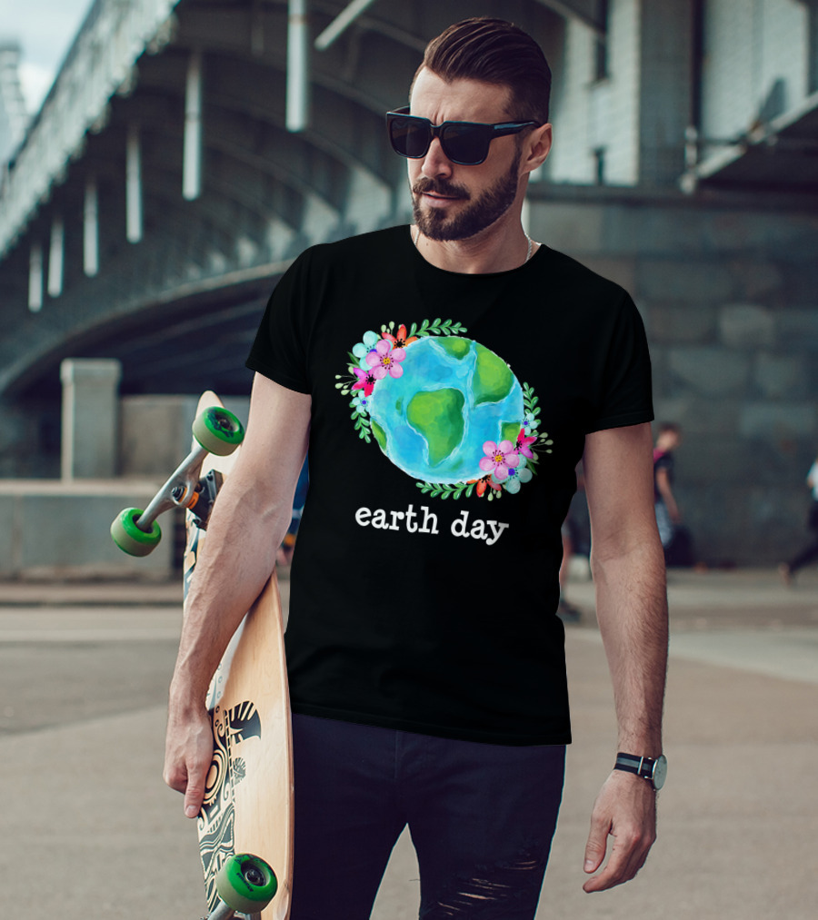Earth Day Floral Globe Mother Nature T-Shirt