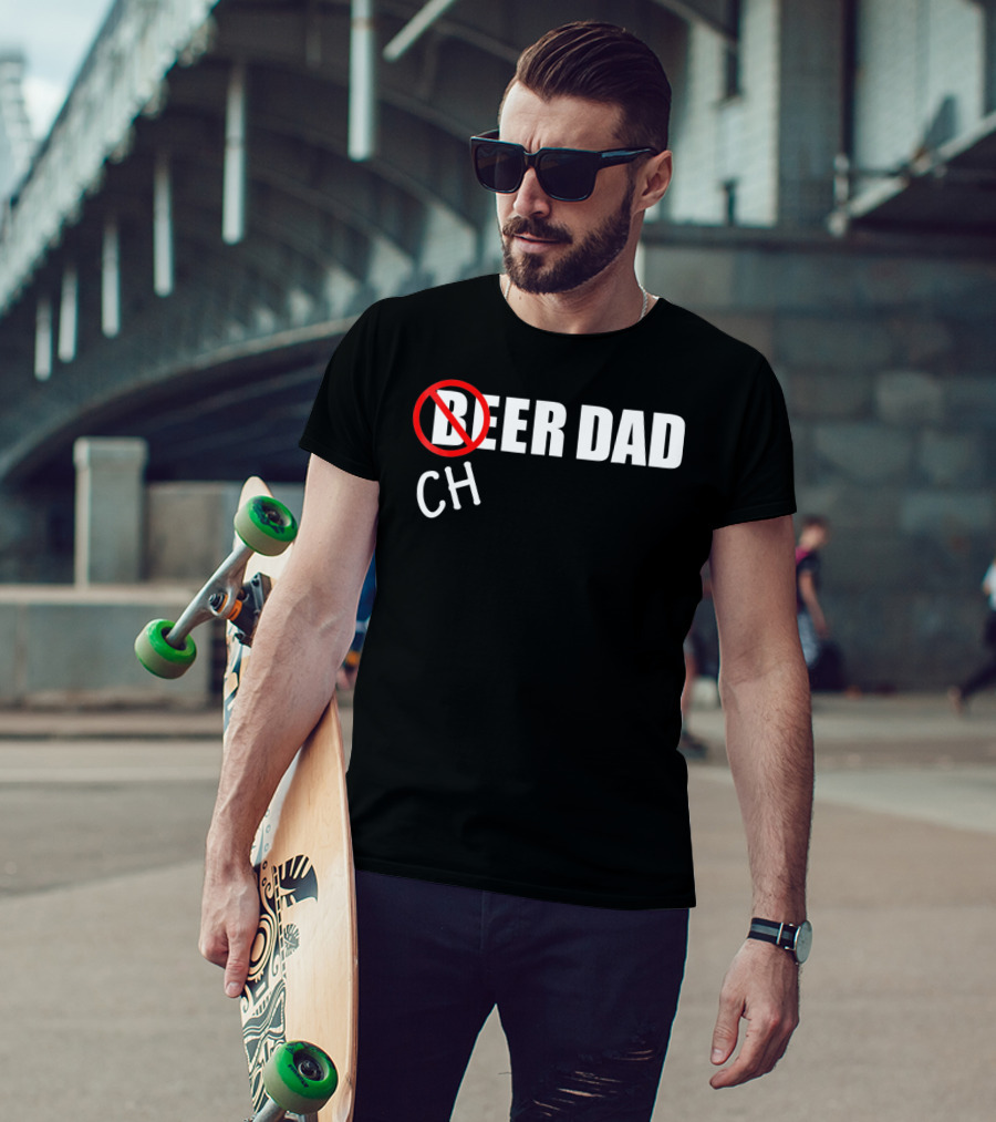 CH Beer Dad Cheer Dad Funny Cheerleader Family T-Shirt