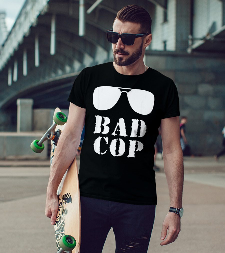 Bad Cop Funny Father And Son Matching Sunglasses T-Shirt