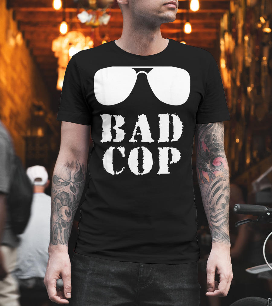 Bad Cop Funny Father and Son Matching Sunglasses T-Shirt