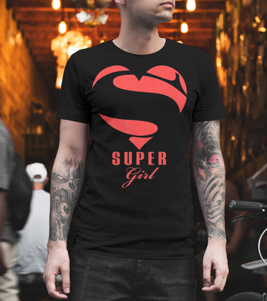 Super Girl Heart Symbol Superhero Mother's Day T-Shirt