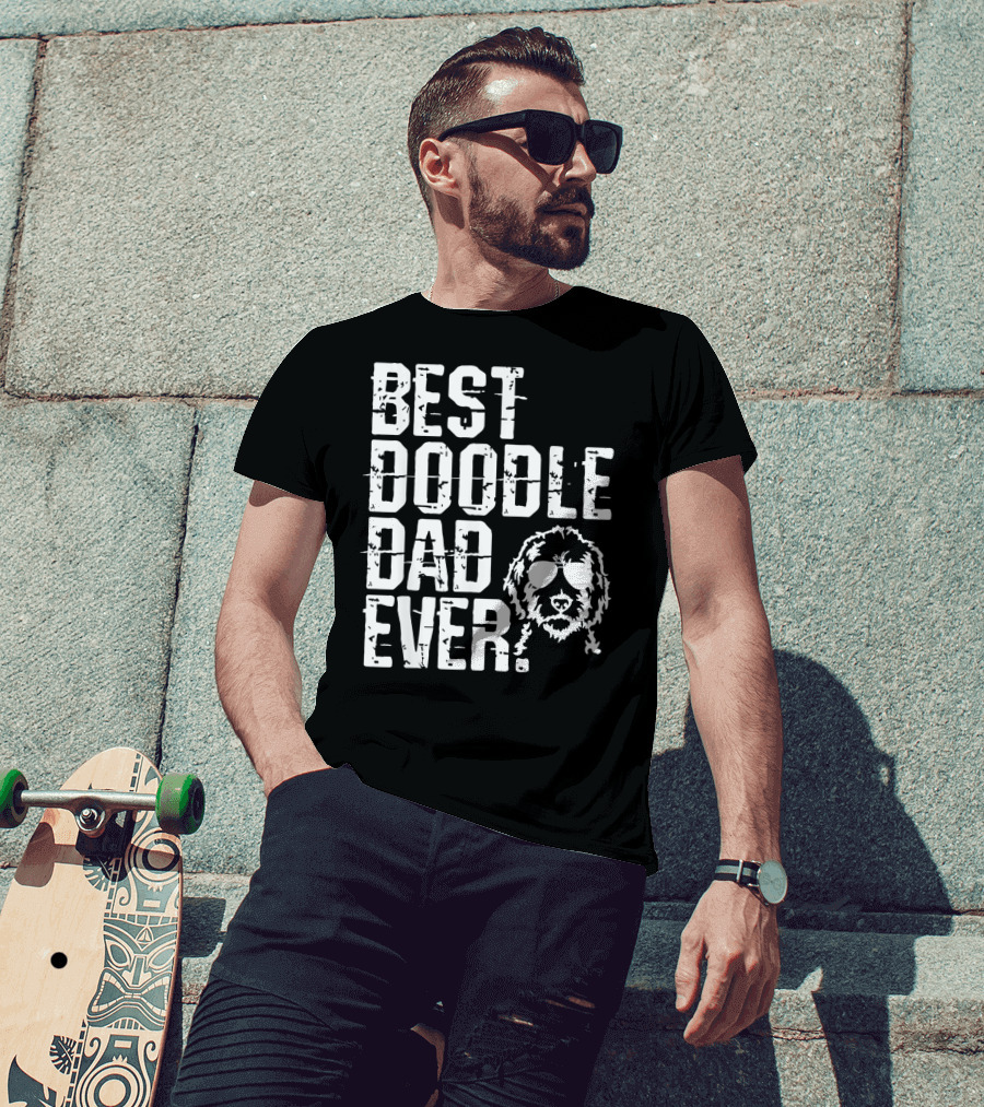 Best Doodle Dad Ever Golden Retrievers Sunglasses T-Shirt