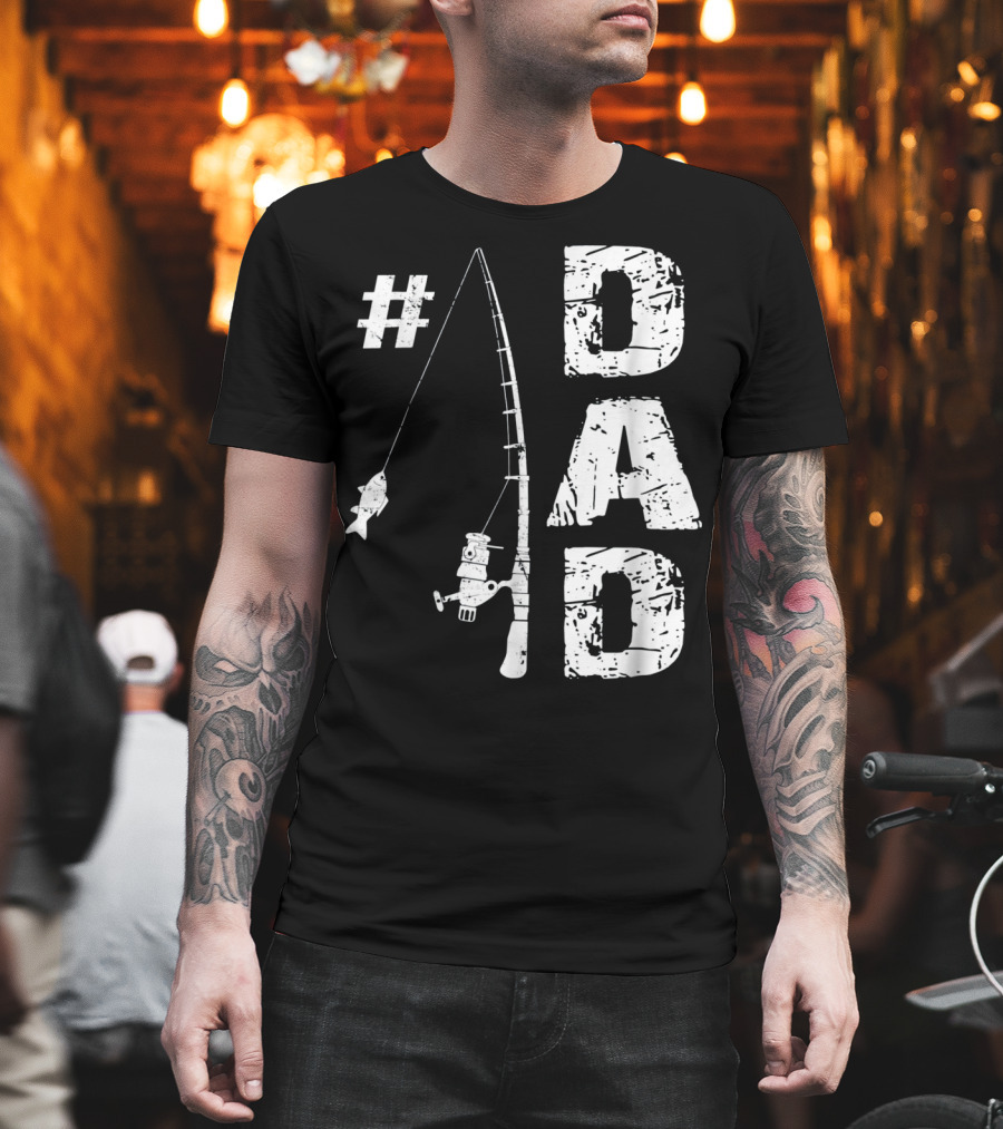 1 Dad Fishing Rod Catching Fish T-Shirt