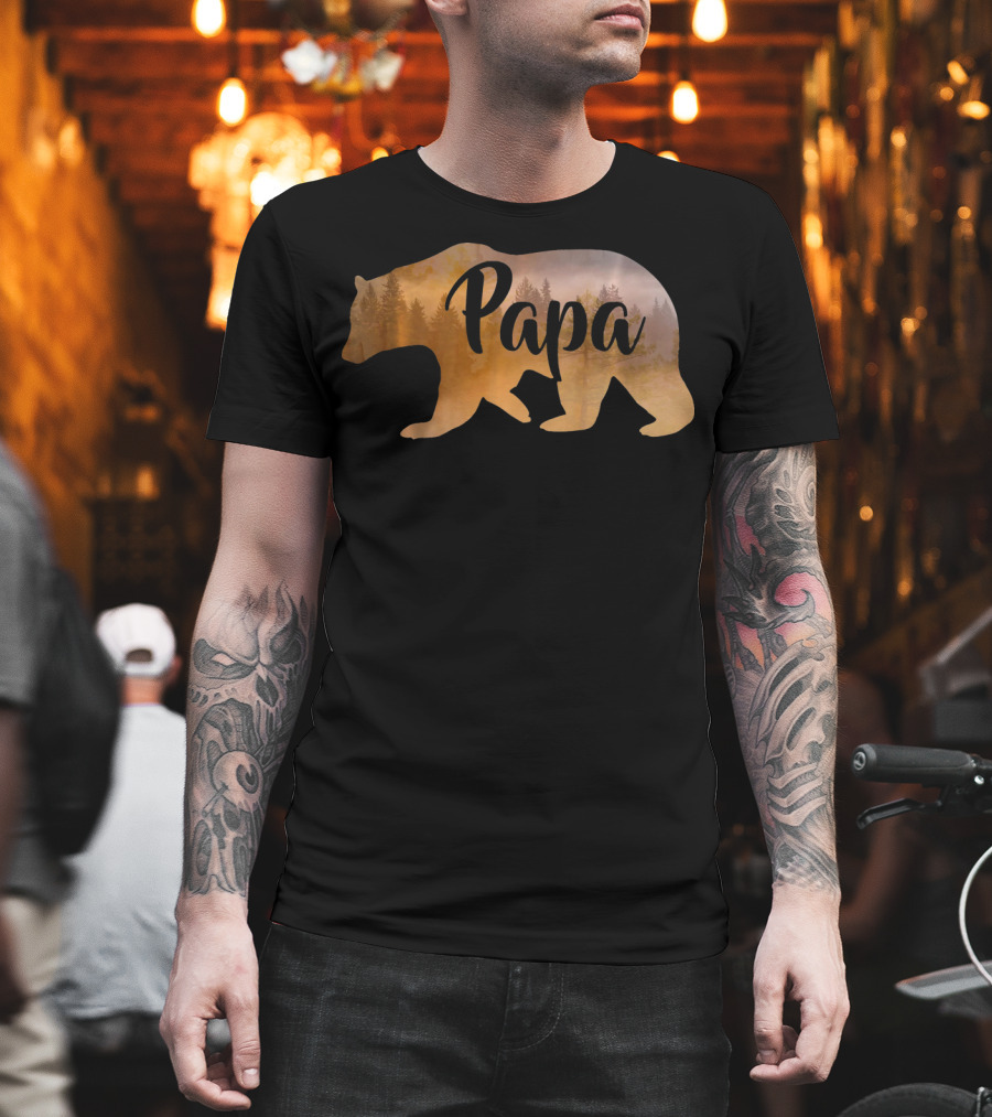 Papa Bear Forest Silhouette Mens Awesome T-Shirt