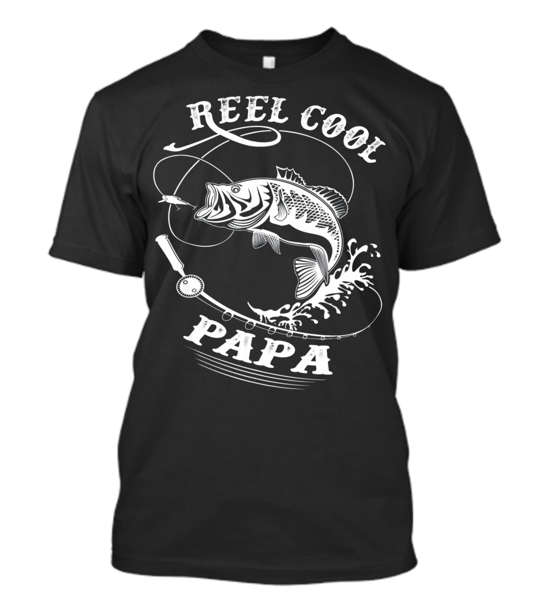 Reel Cool Papa Bass Fishing Rod Splash Enthusiast T-Shirt