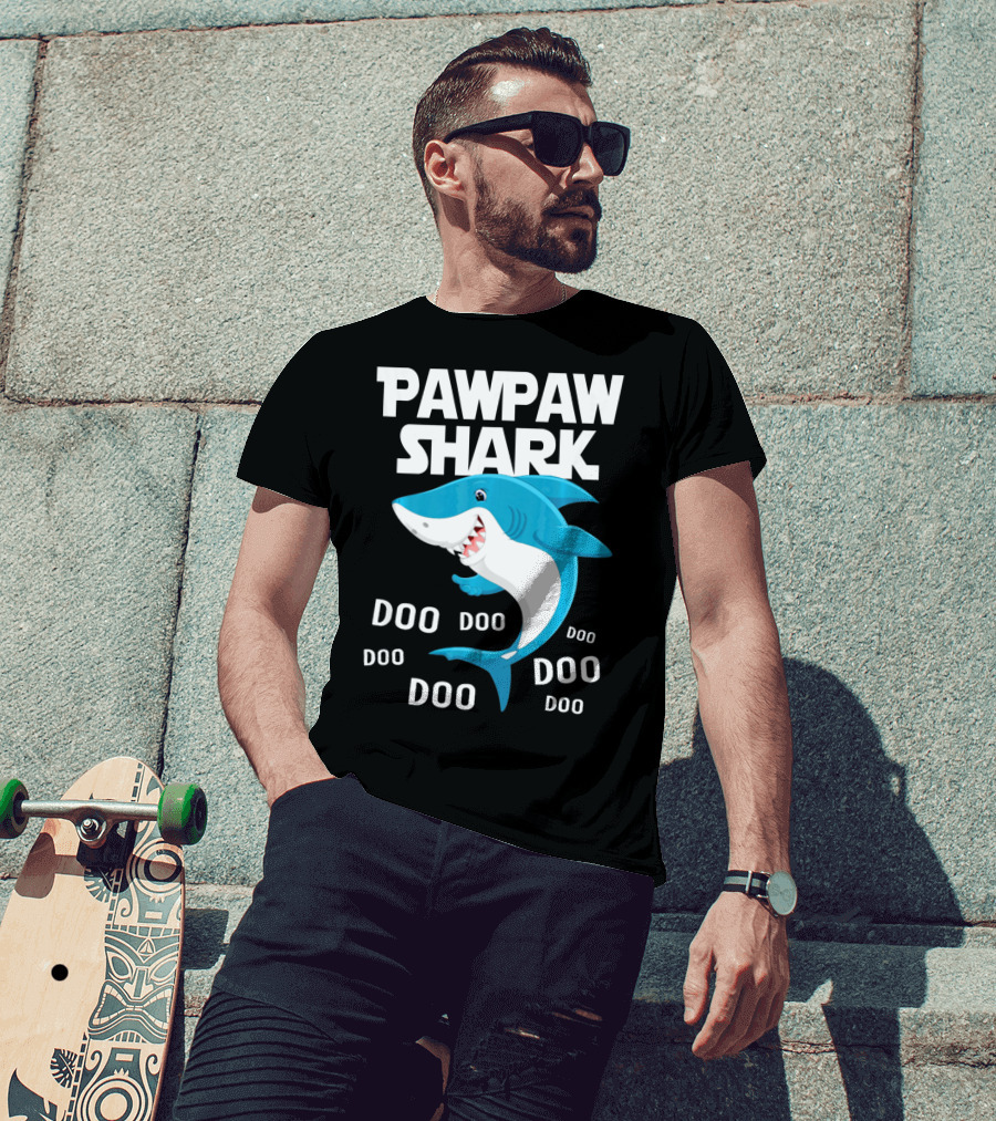 Pawpaw Shark Doo Doo Doo Grandpa Song T-Shirt