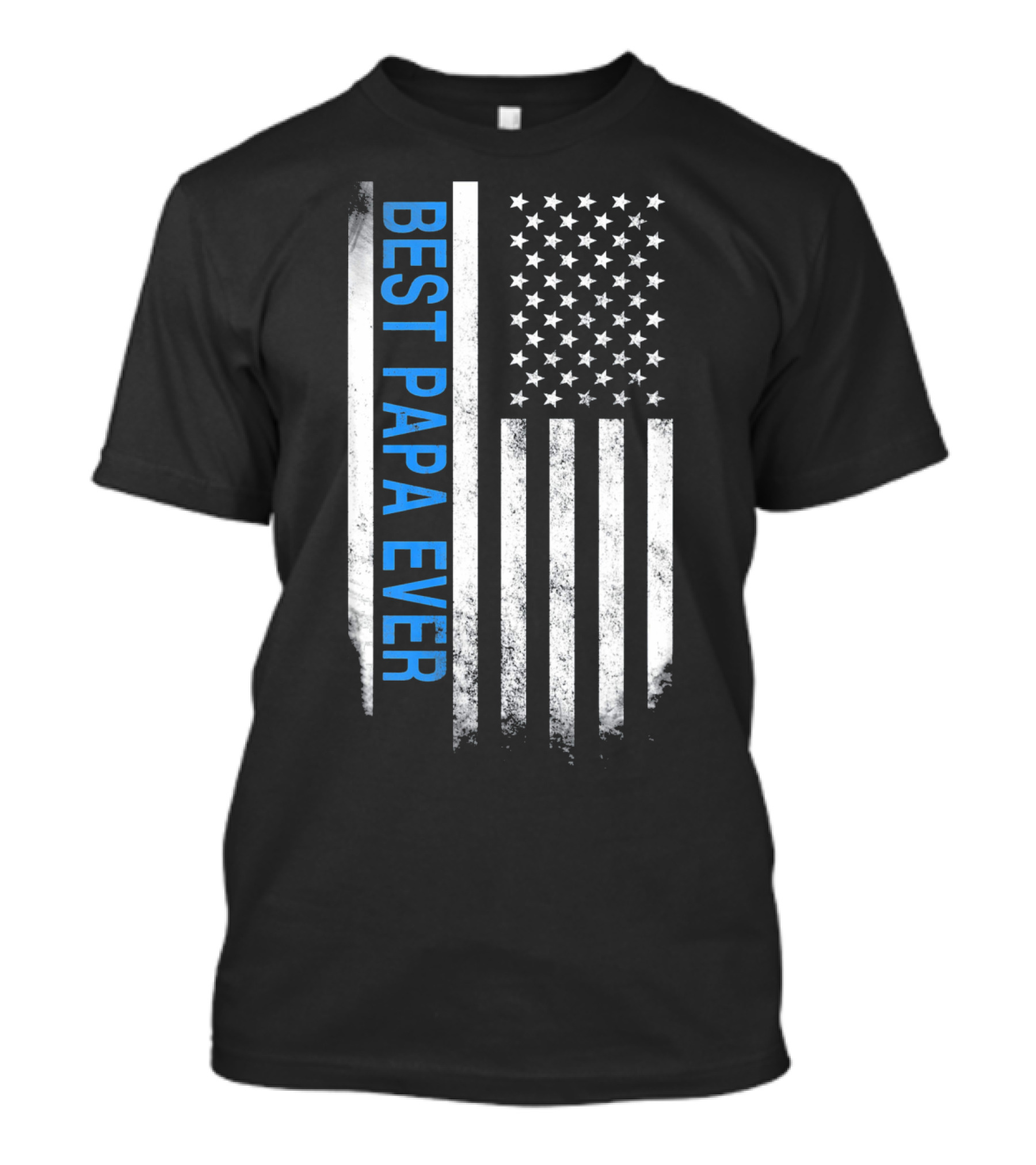 Best Papa Ever Thin Blue Line American Flag USA Flag T-Shirt