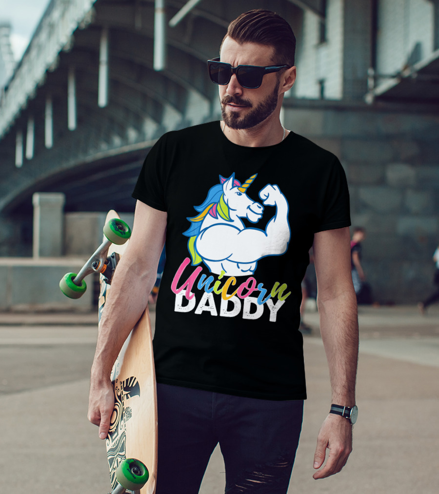 Unicorn Daddy Funny Gym Magic Bodybuil T-Shirt