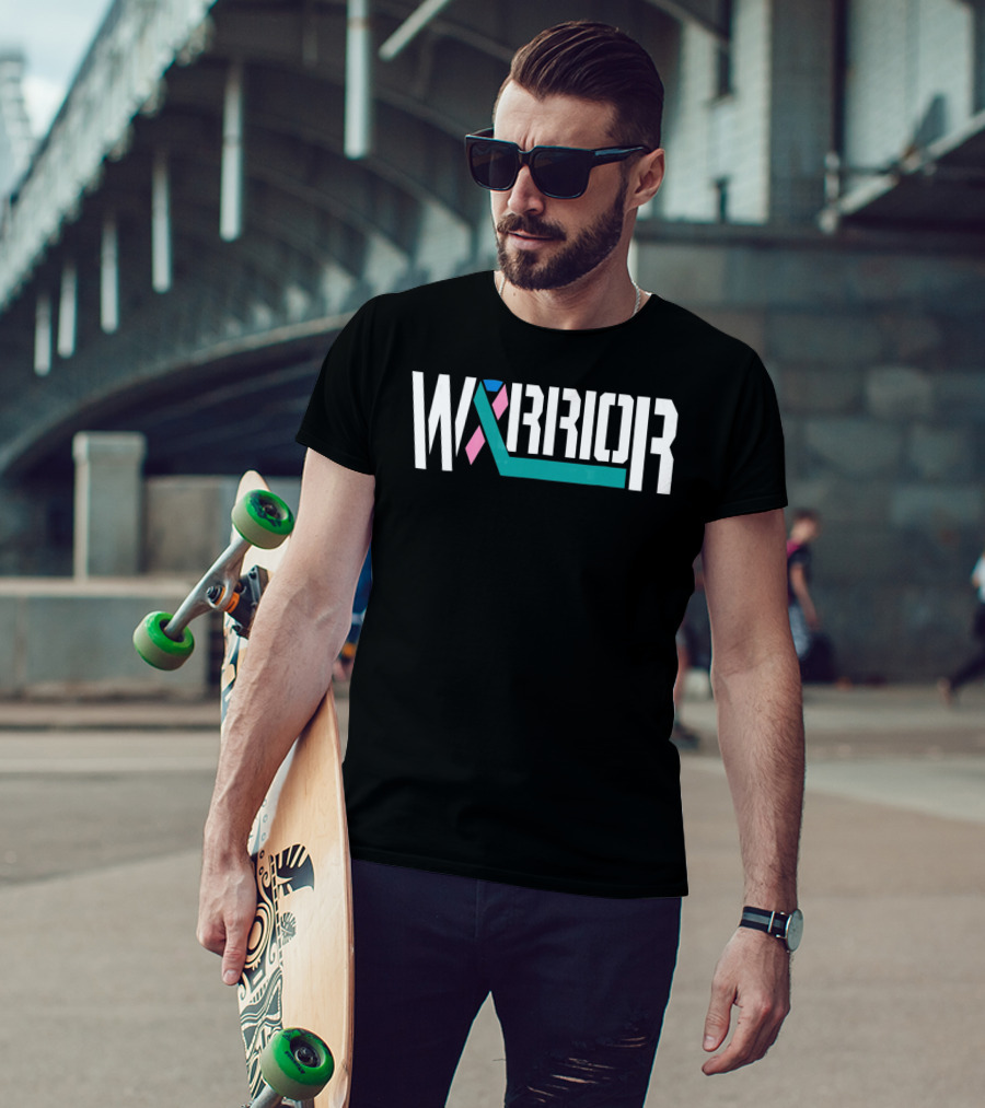 Thyroid Cancer Warrior Ribbon Motivation T-Shirt