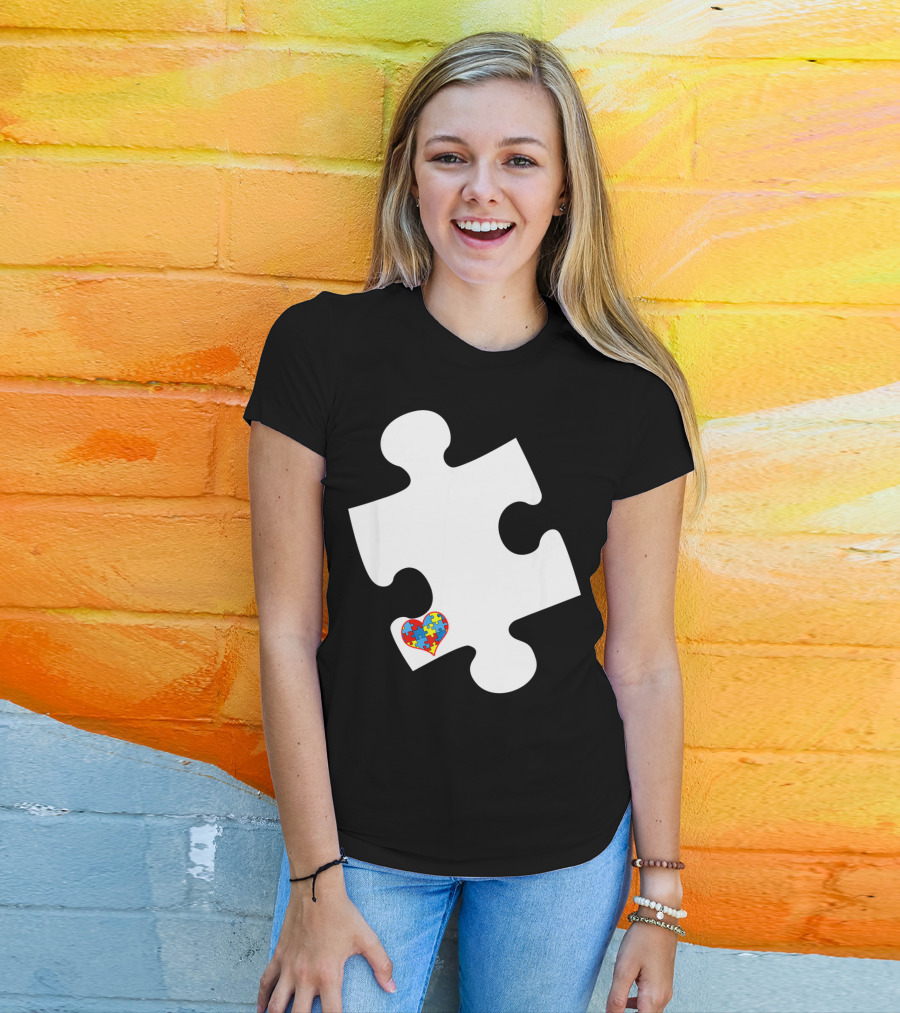 Awesome Love Autism Awareness Puzzle Heart Piece T-Shirt