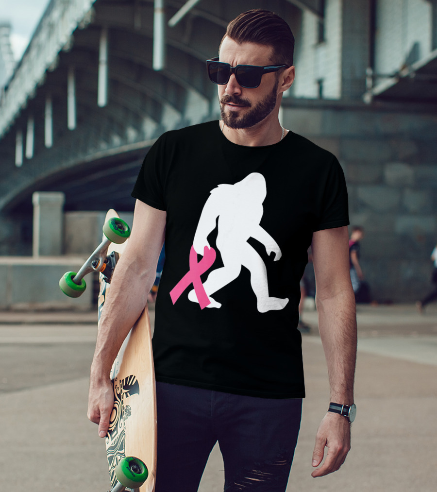 Breast Cancer Awareness Bigfoot Pink T-Shirt