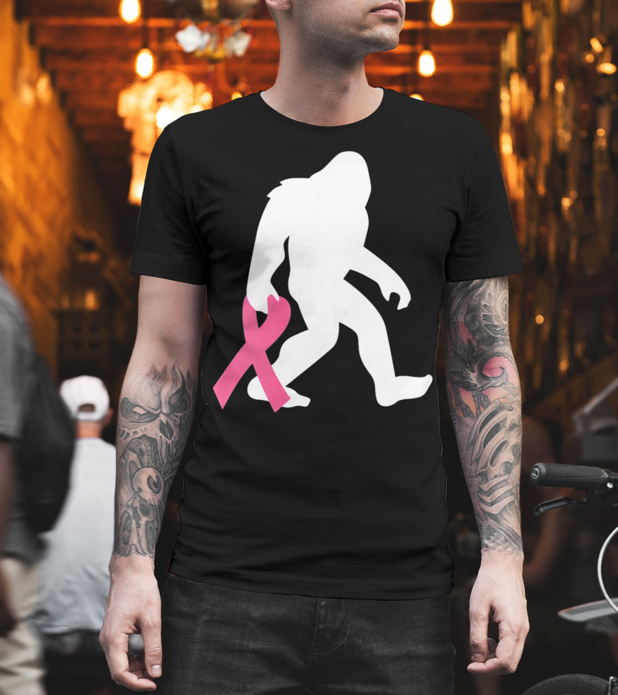Breast Cancer Awareness Bigfoot Pink T-Shirt
