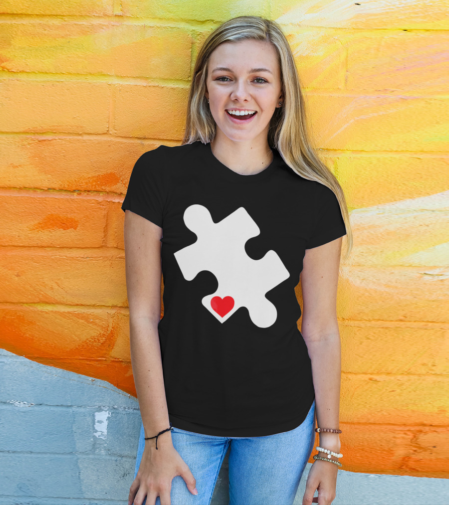 Love Autism Awareness Puzzle Heart T-Shirt