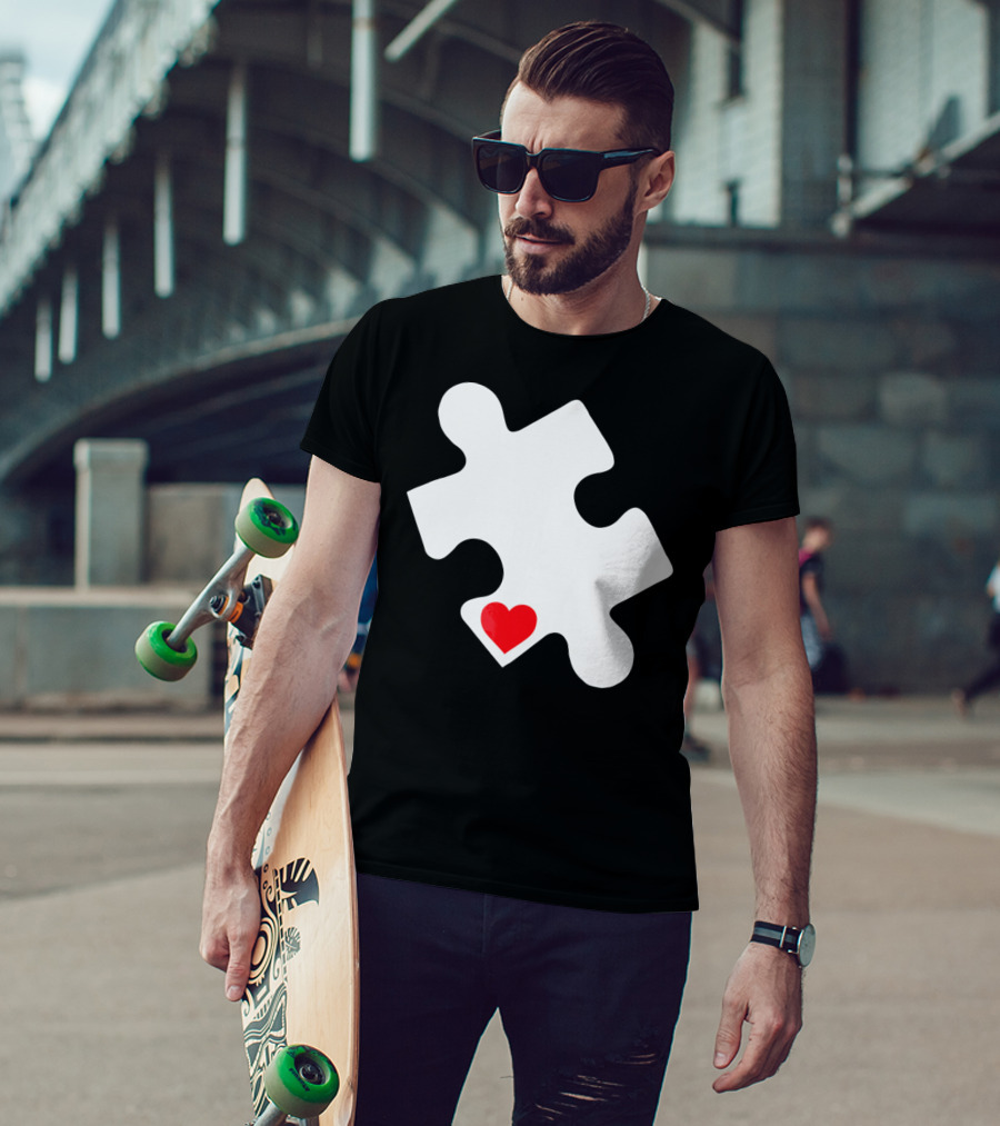 Love Autism Awareness Puzzle Heart T-Shirt