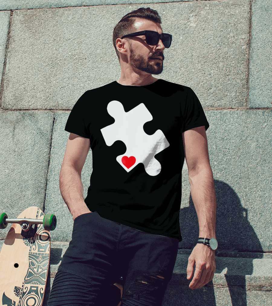 Love Autism Awareness Puzzle Heart T-Shirt