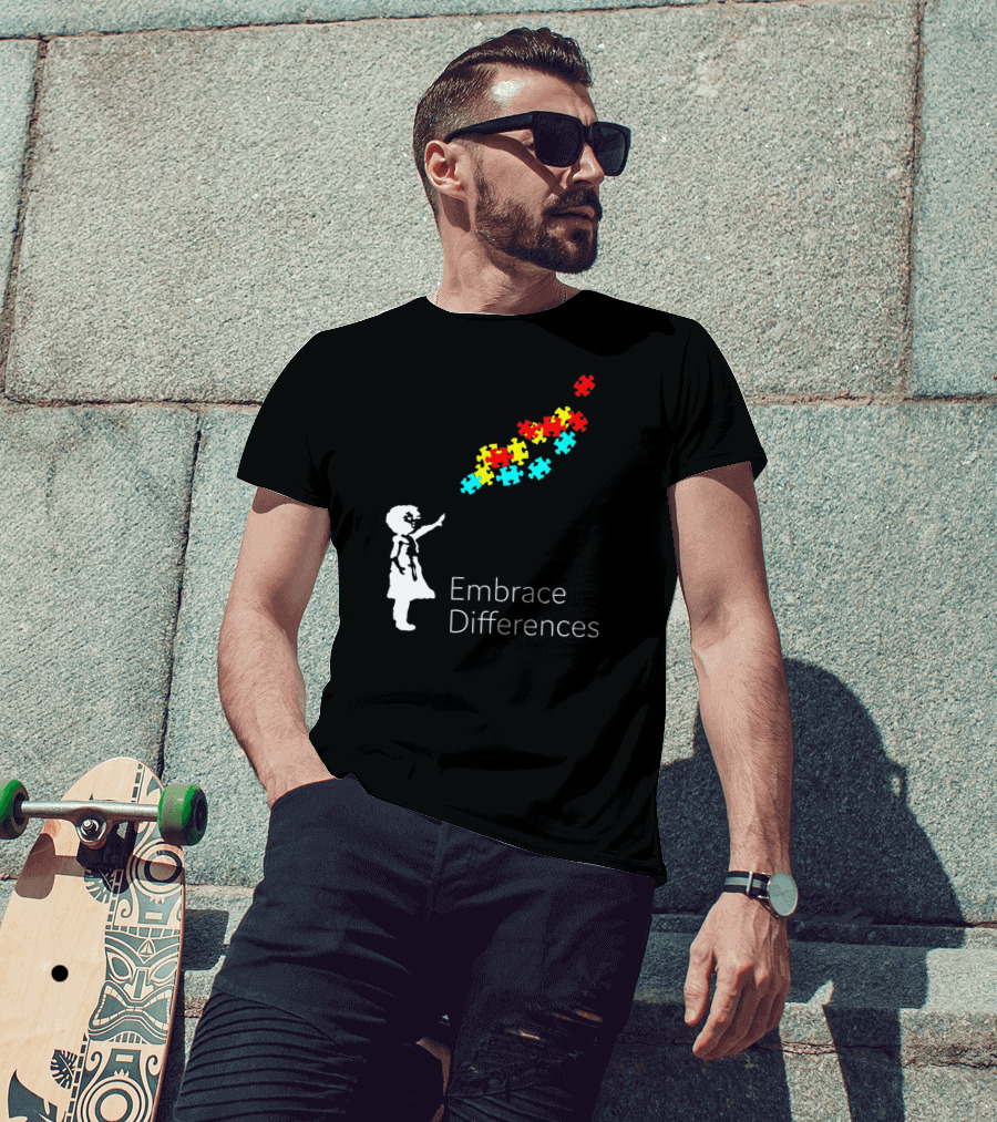 Embrace Differences Autism Puzzle Piece Awareness T-Shirt