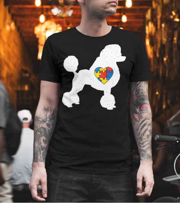 Poodle with Puzzle Heart Autism Awareness Day T-Shirt Poodle with Puzzle Heart Autism Awareness Day T-Shirt