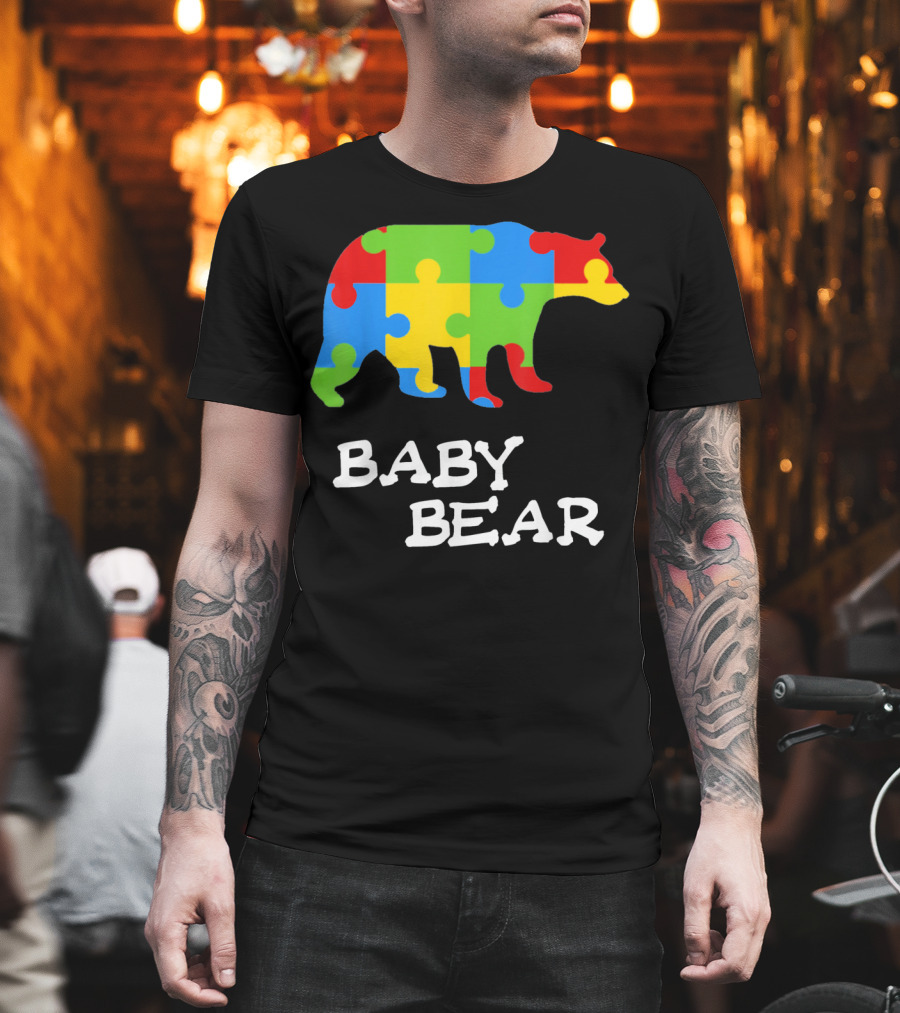 Autism Awareness Baby Bear Puzzle Design For Boy T-Shirt