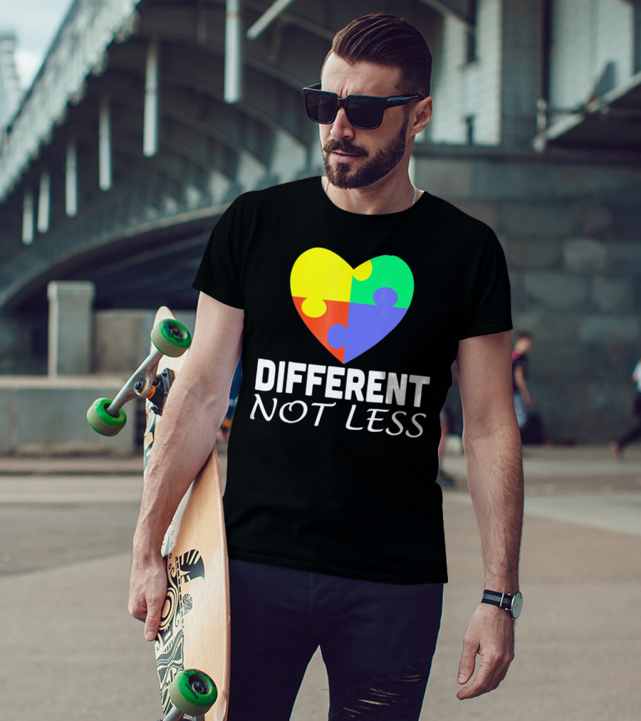 Different Not Less Autism Puzzle Piece Awareness T-Shirt