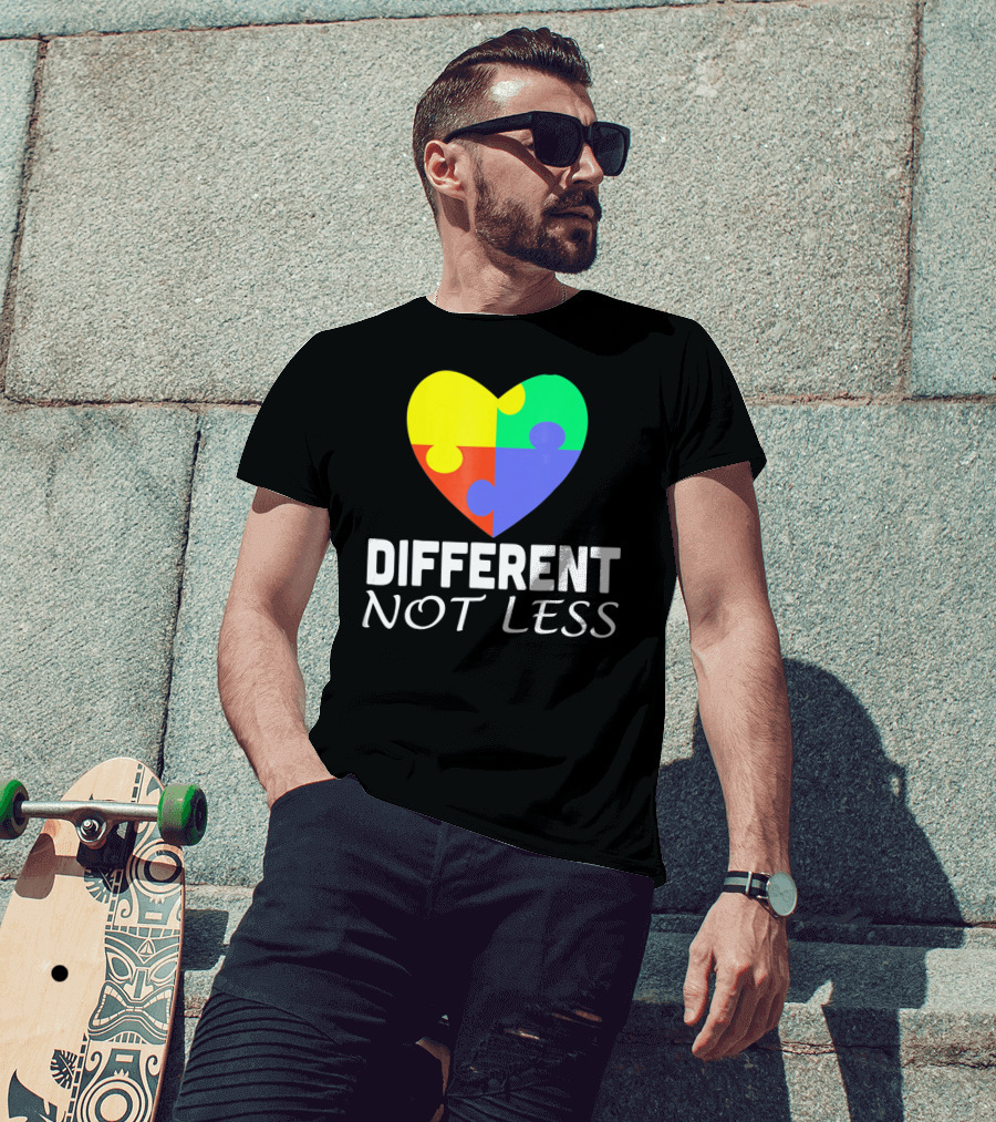 Different Not Less Autism Puzzle Piece Awareness T-Shirt