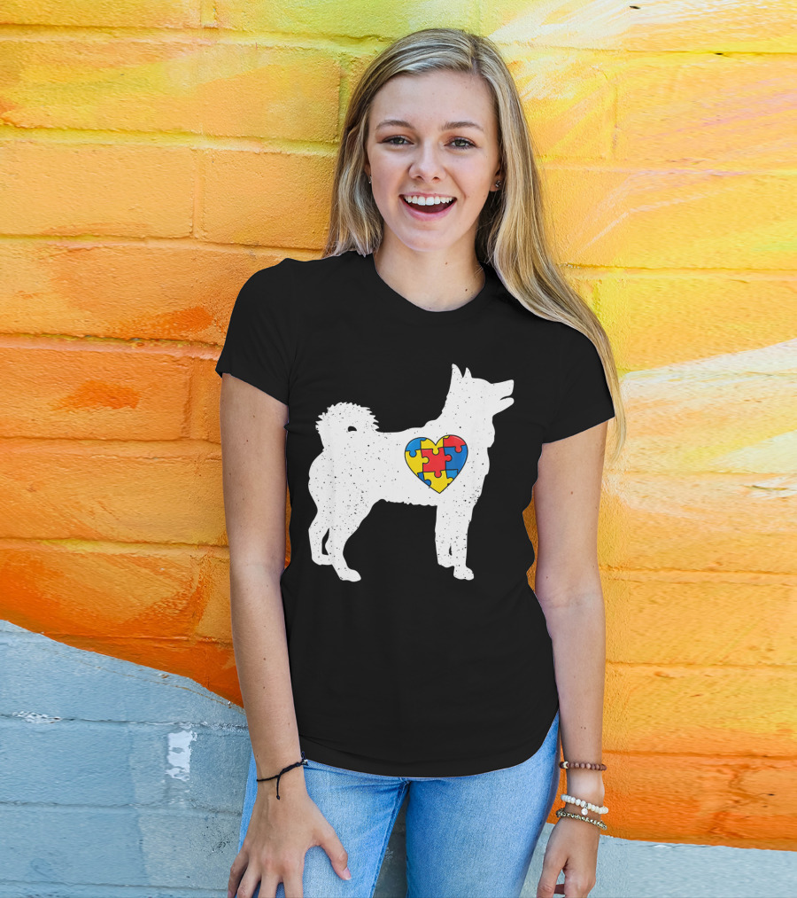 Husky Autism Awareness Puzzle Heart T-Shirt