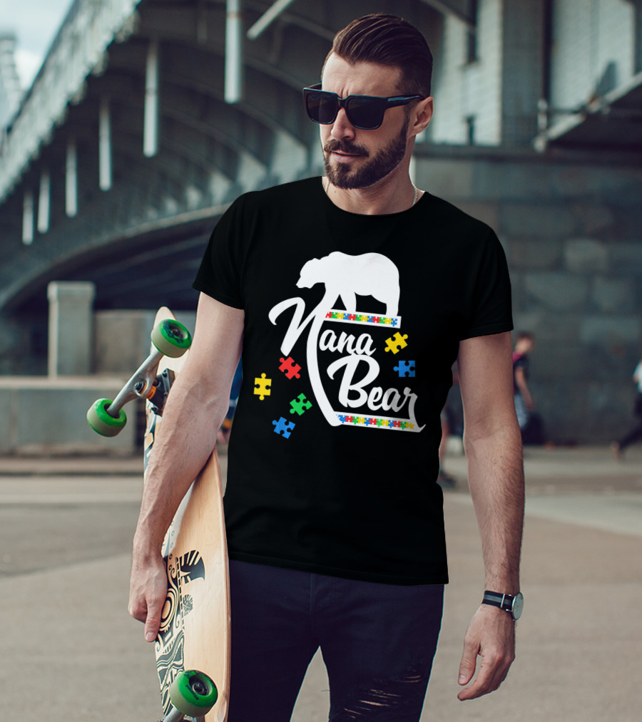 Nana Bear Puzzle Autism Awareness T-Shirt