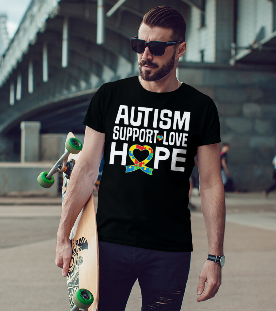 Autism Support Love Hope Puzzle T-Shirt