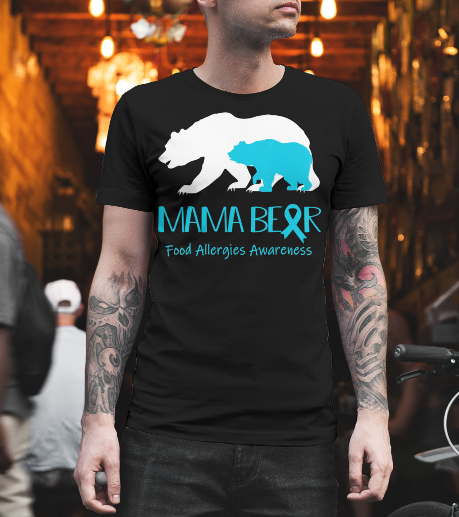 Mama Bear Food Allergies Awareness Ribbon T-Shirt