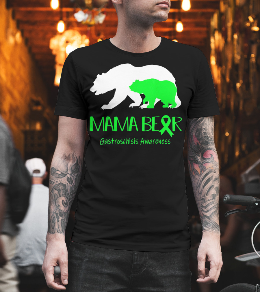 Mama Bear Gastroschisis Awareness Ribbon Symbol Bears T-Shirt