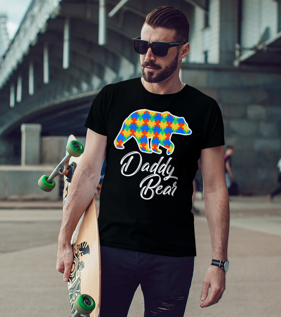 Daddy Bear Autism Puzzle Awareness T-Shirt